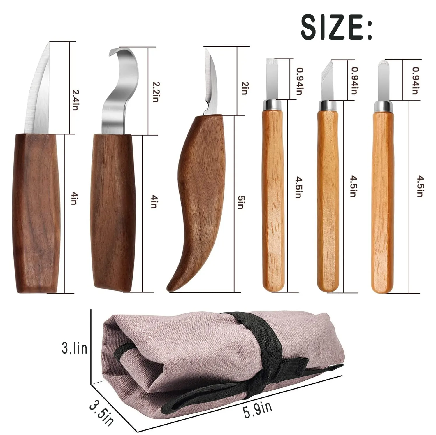 10Pcs Wood Carving Knife Set Beginner Kit, Convenient Tools Set Cut Resistant Gloves Spoon Carving Hook Knife, Wood Carving Whittling Knife, Chip Carving Detail Knife Sandpaper for Woodworking