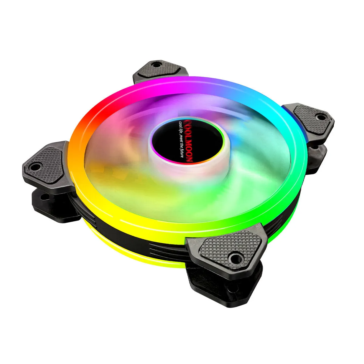 120mm Computer PC Cooler Cooling Fan RGB LED Multicolor-mode Quiet Chassis Fan With Controller