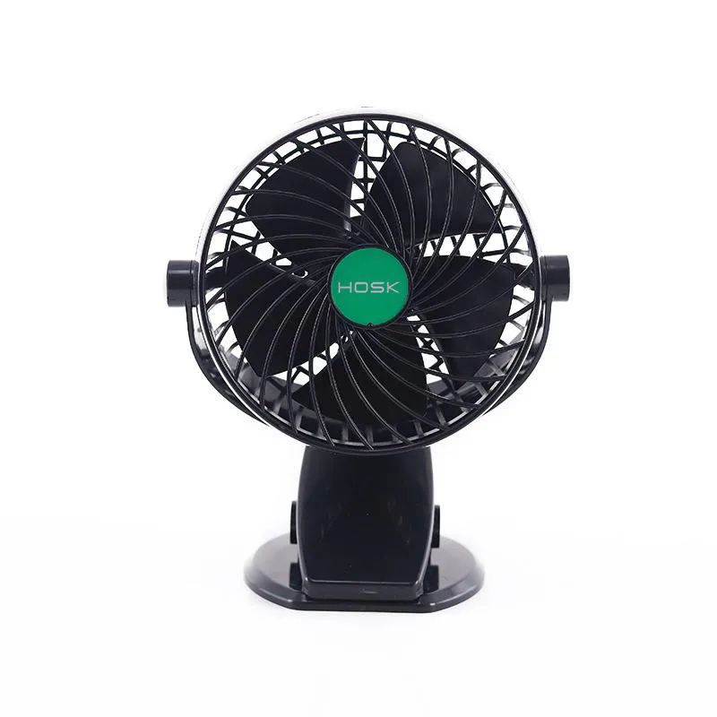 12V 24V 6 Inch 5 Blades GM Big Truck Car Fan Single Double Shaking Head Non-USB Electric Fan Wind Cooler