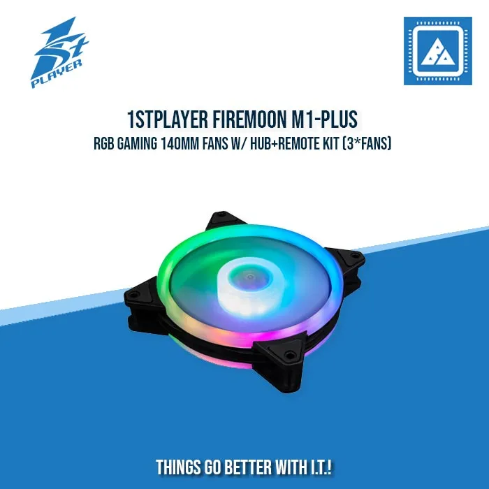 1STPLAYER FIREMOON M1-PLUS RGB GAMING 140MM FANS W/ HUB REMOTE KIT (3*FANS)