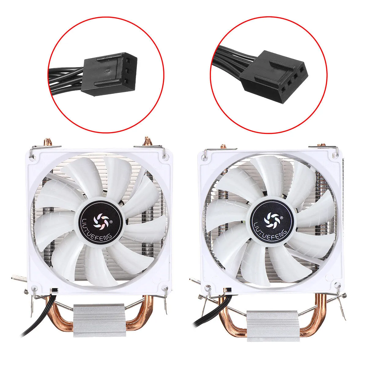 2 Heat Pipe RGB CPU Cooler Hydo Bearing For Intel LGA 775/1150/1151/1155/1156/1200/1366