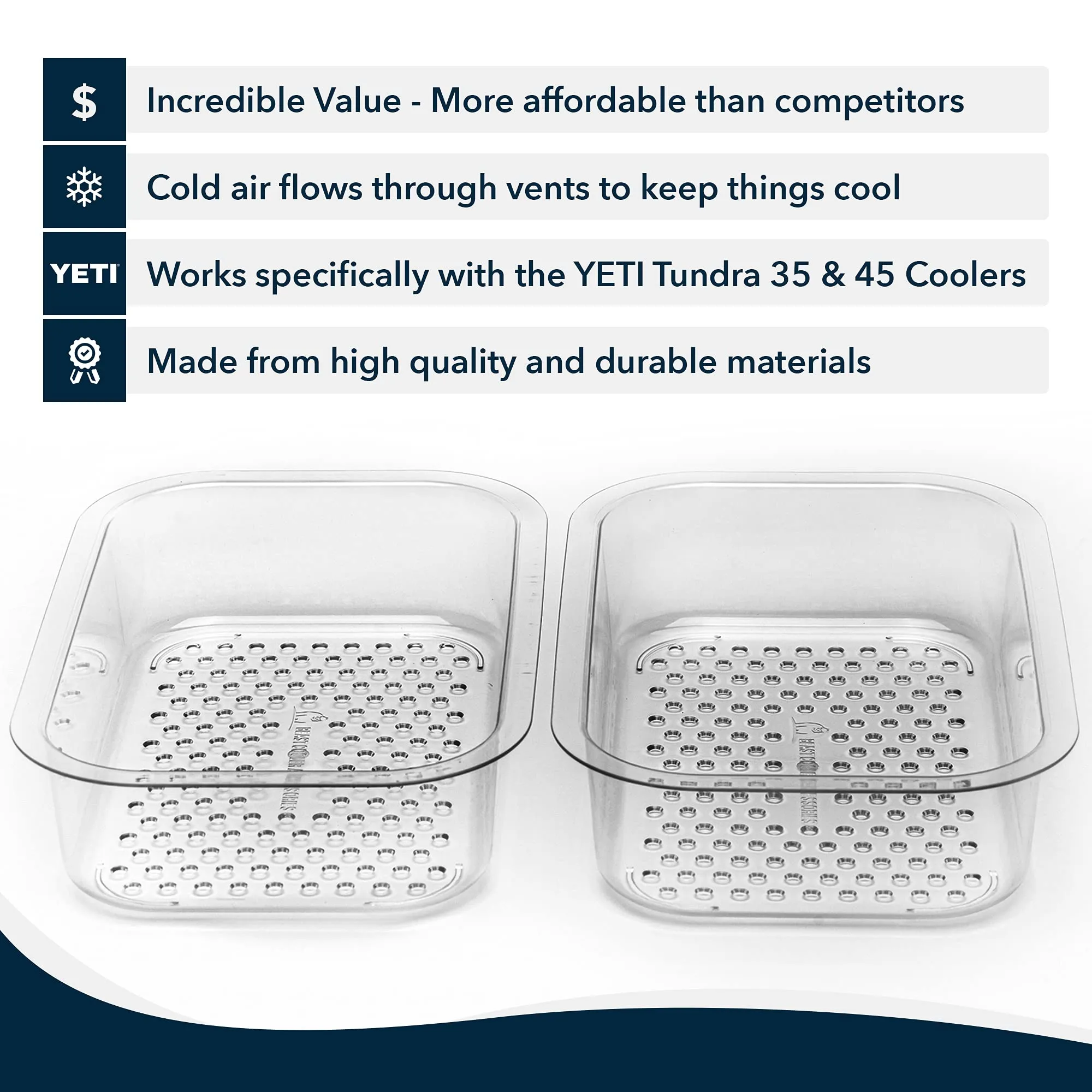 2-Pack of BEAST Cooler Accessories Dry Goods Trays (Size 35 or 45) - Only Compatible