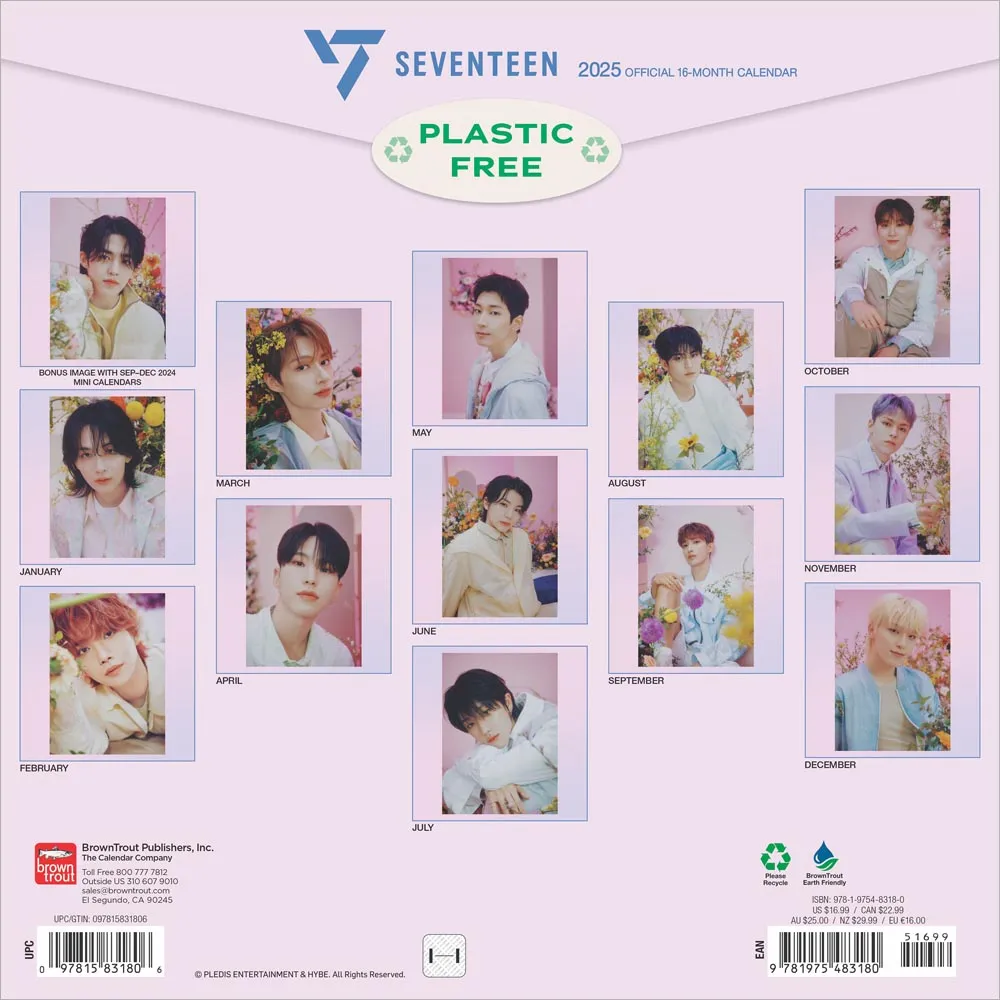 2025 Seventeen Wall Calendar