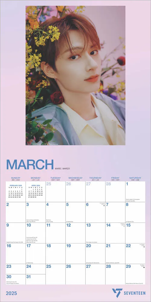 2025 Seventeen Wall Calendar