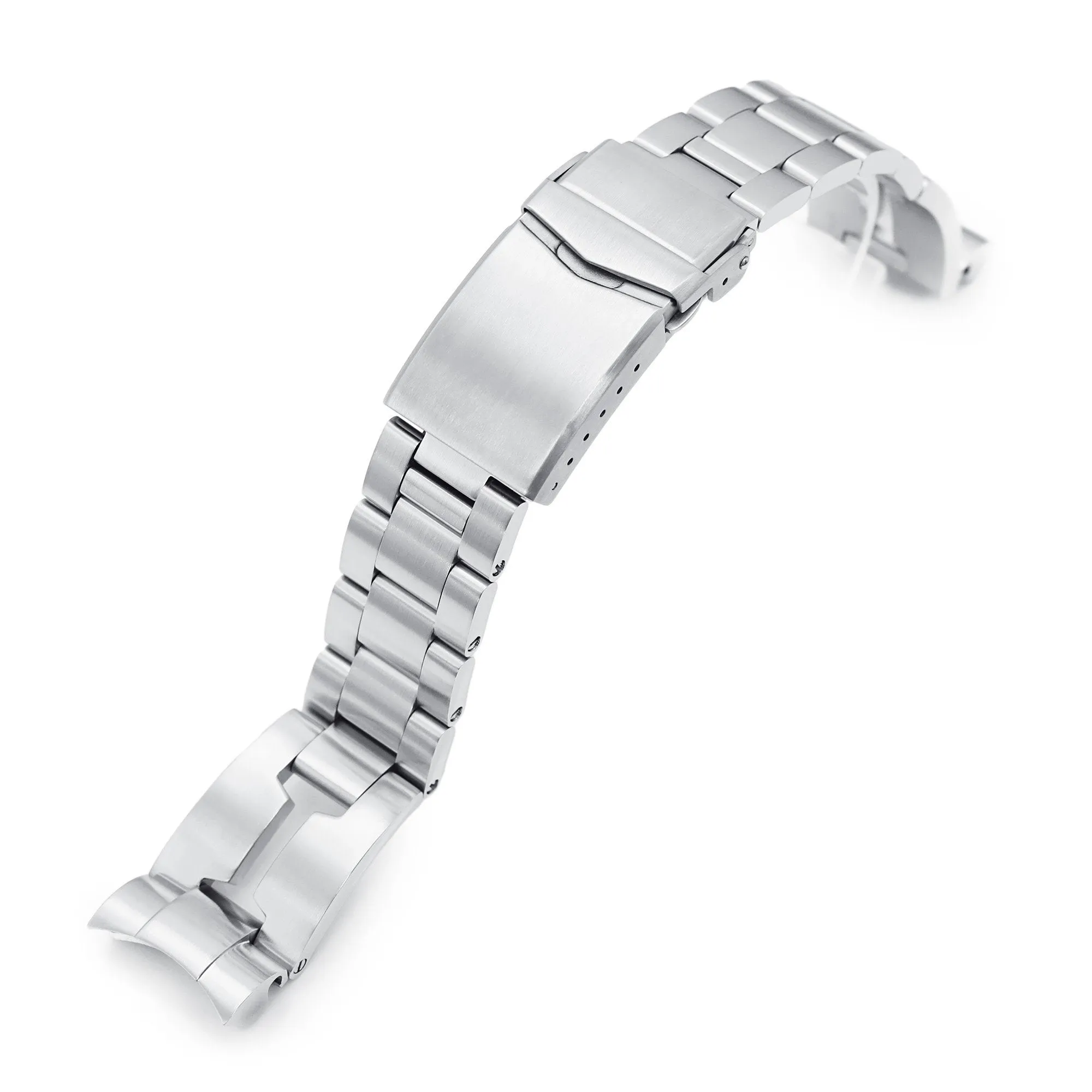 20mm Retro Shaver Blade Watch Band for TUD BB58, 316L Stainless Steel Brushed V-Clasp