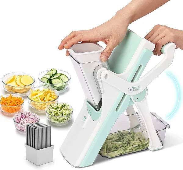 4 In 1 Mandoline Adjustable Vegetable & Fruit Spring Slicer Cutter