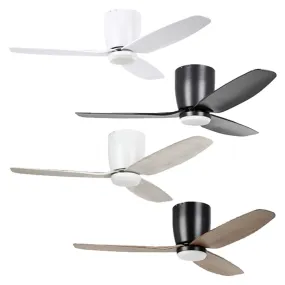 44" Seacliff DC Ceiling Fan with LED Light CCT 12w in White, Black, Gessami Oak or Light Walnut