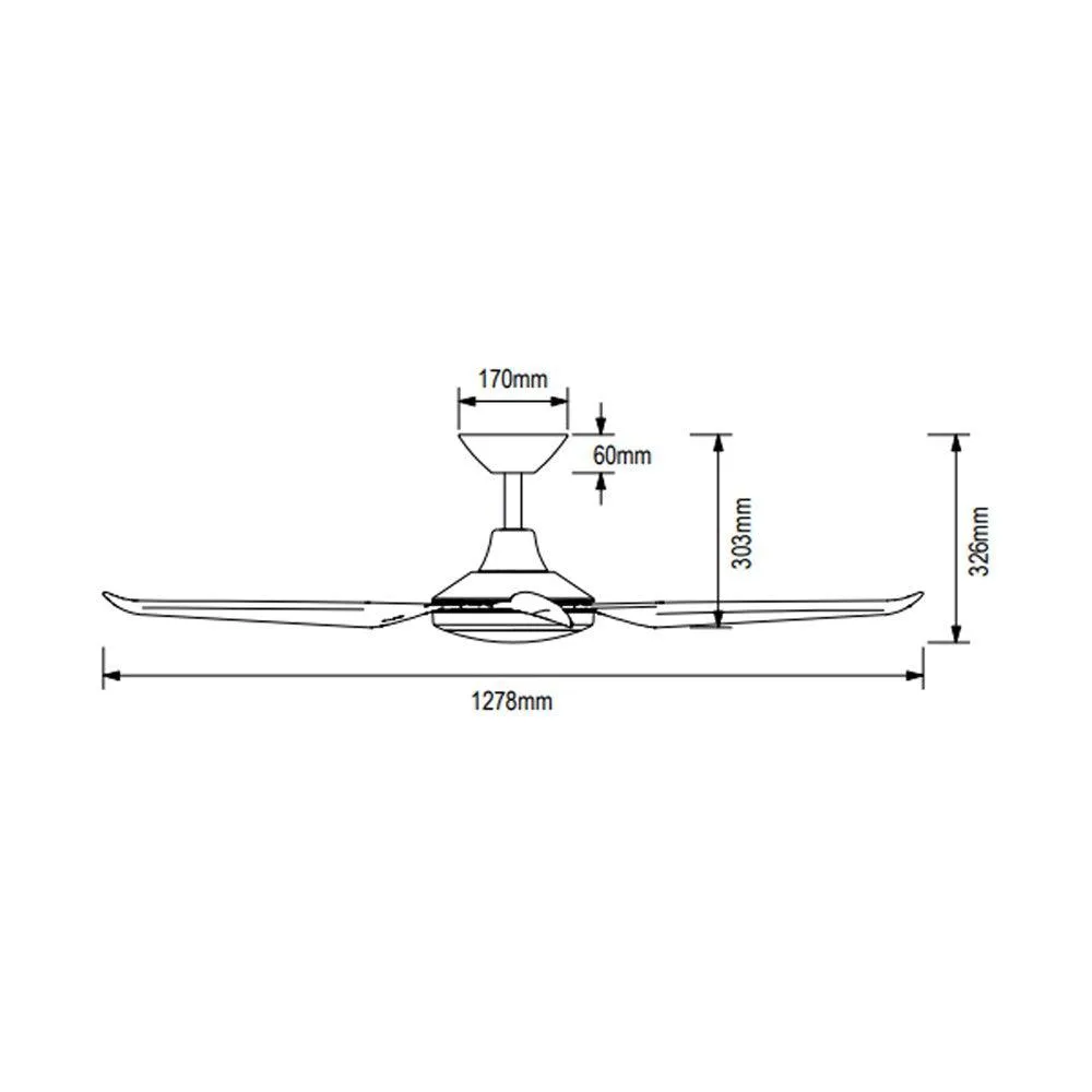 52" Motion DC Ceiling Fan Black, White with Light 60050, 60051 Domus Lighting