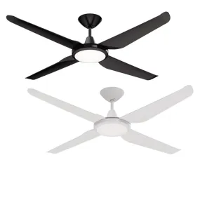 52" Motion DC Ceiling Fan Black, White with Light 60050, 60051 Domus Lighting