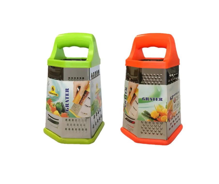 6 Sided Hexagon Metal Cheese Shredder Grater 11 x 12 x 19.5 cm Assorted Colours 4766 (Parcel Rate)