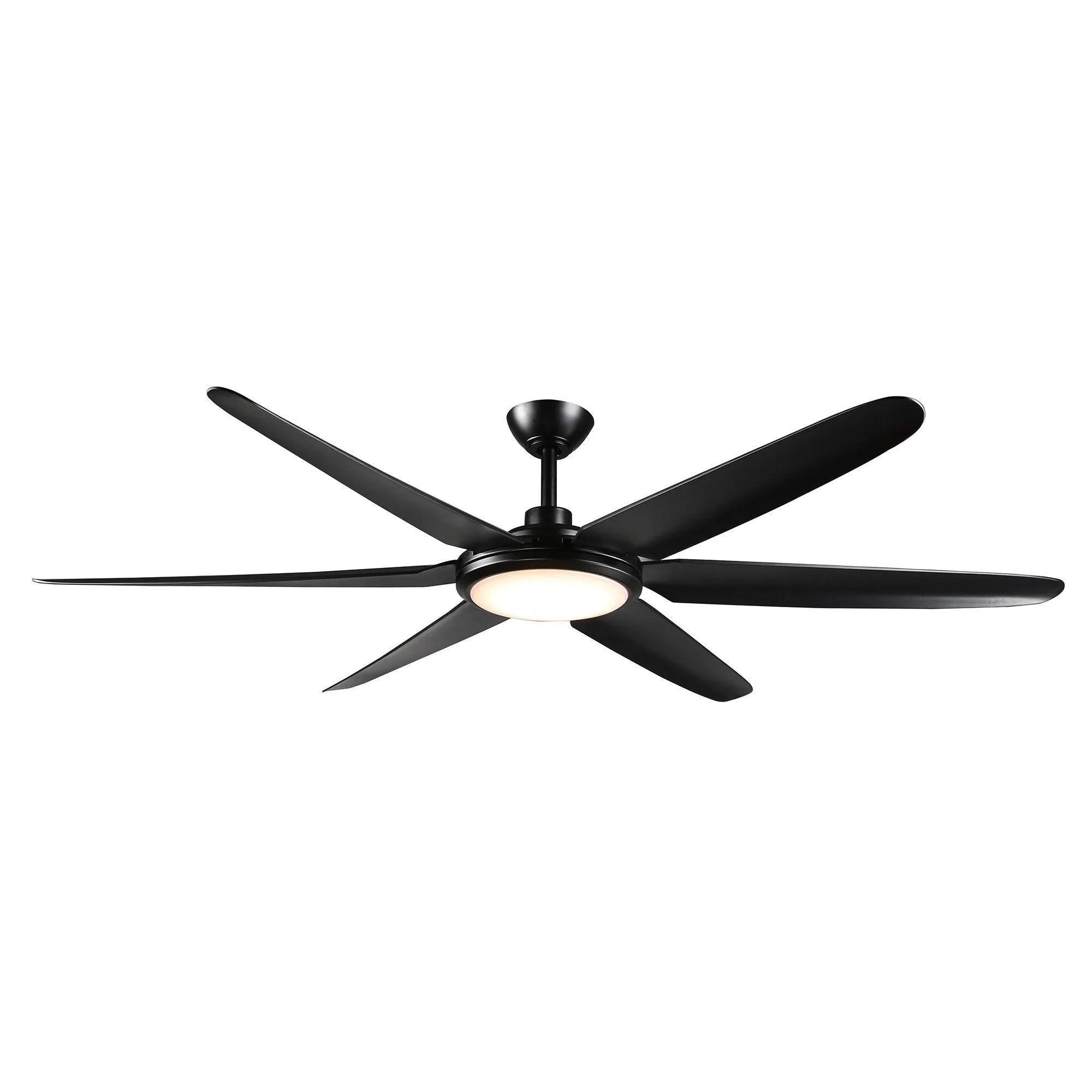 65" Industrial DC Motor Downrod Mount Ceiling Fan with Lighting and Remote Control