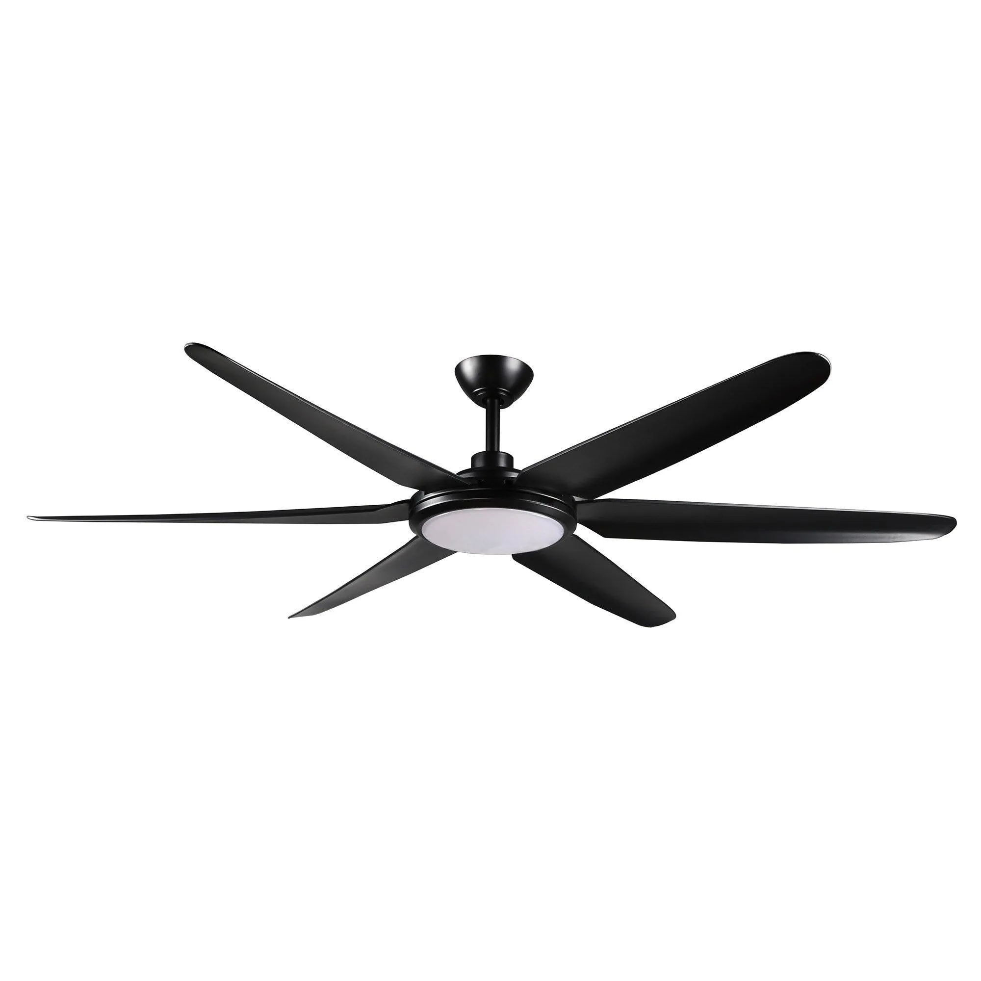 65" Industrial DC Motor Downrod Mount Ceiling Fan with Lighting and Remote Control