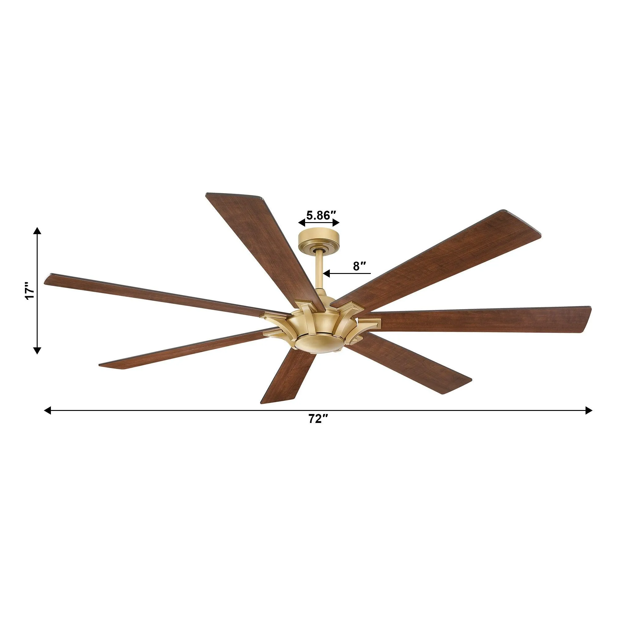 72" Farmhouse DC Motor Brushed Nickel Downrod Mount Reversible Ceiling Fan with Remote Control