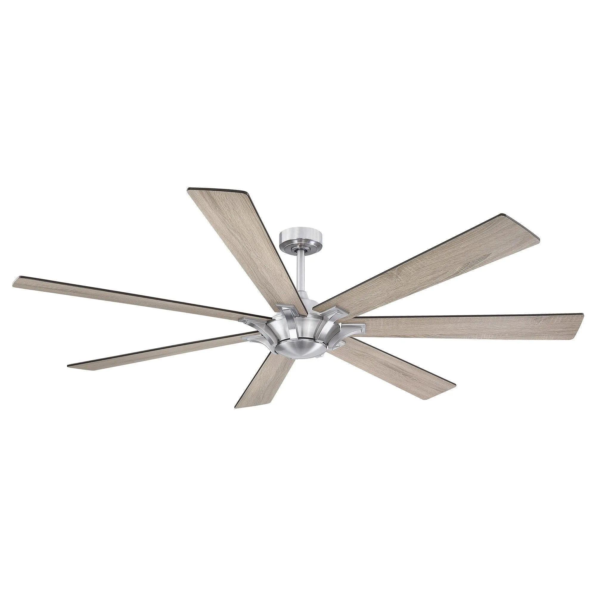 72" Farmhouse DC Motor Brushed Nickel Downrod Mount Reversible Ceiling Fan with Remote Control