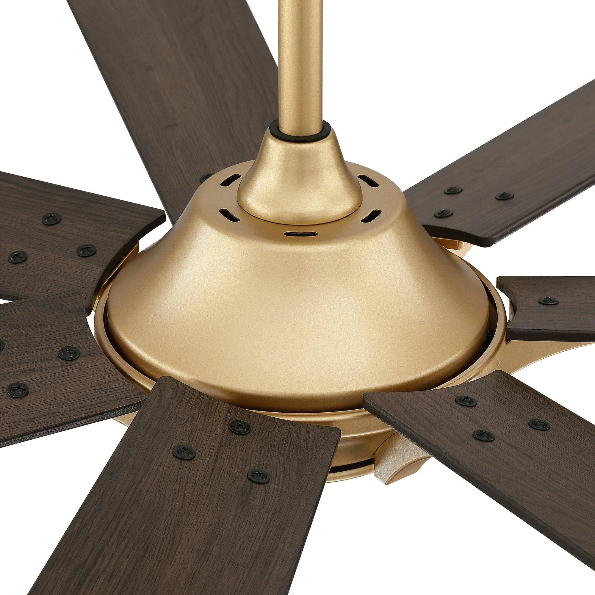 72" Farmhouse DC Motor Brushed Nickel Downrod Mount Reversible Ceiling Fan with Remote Control