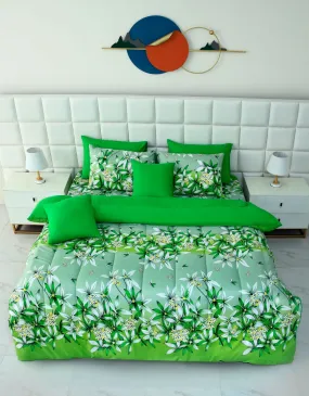 8 PCs Winter Comforter Set-15011Green Gold