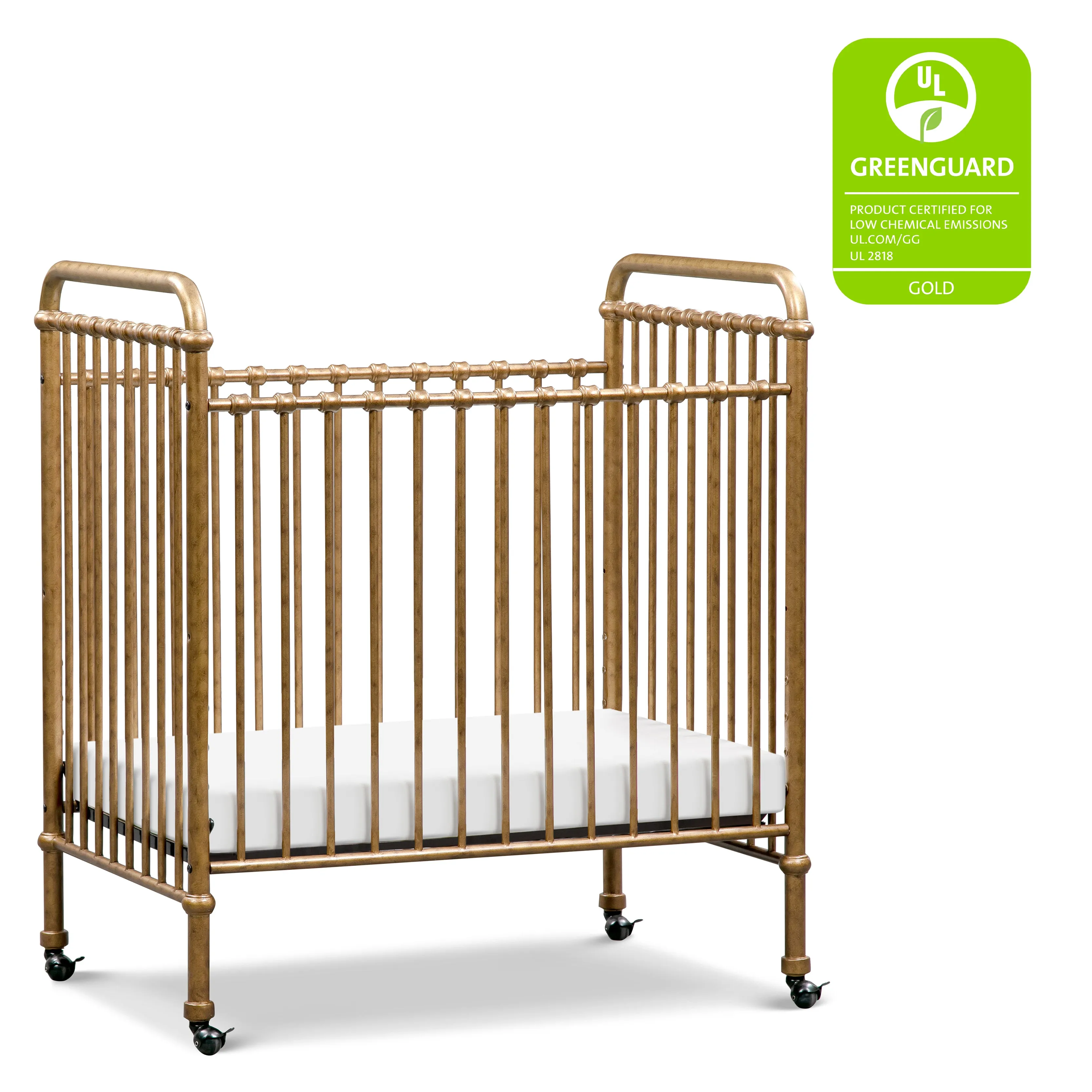 Abigail 3-in-1 Convertible Mini Crib - Vintage Gold