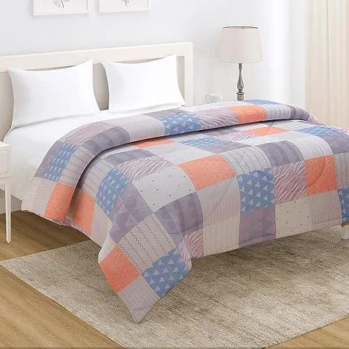 AC Comforter and Bedding Set for Double Bed, Fossil Grey Multi Pattern