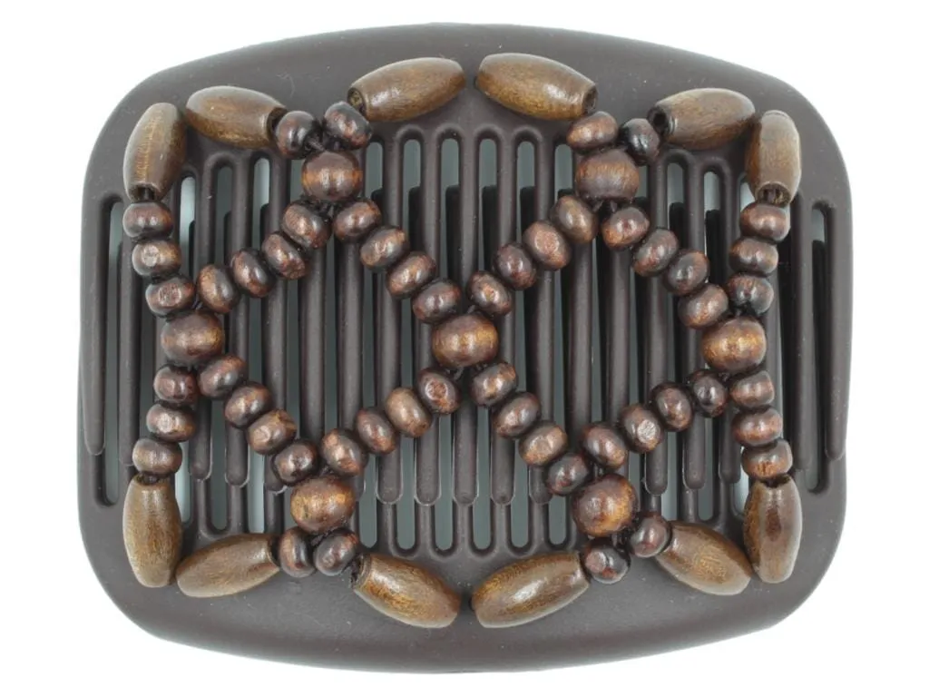 African Butterfly Hair Comb - Ndebele Brown 160