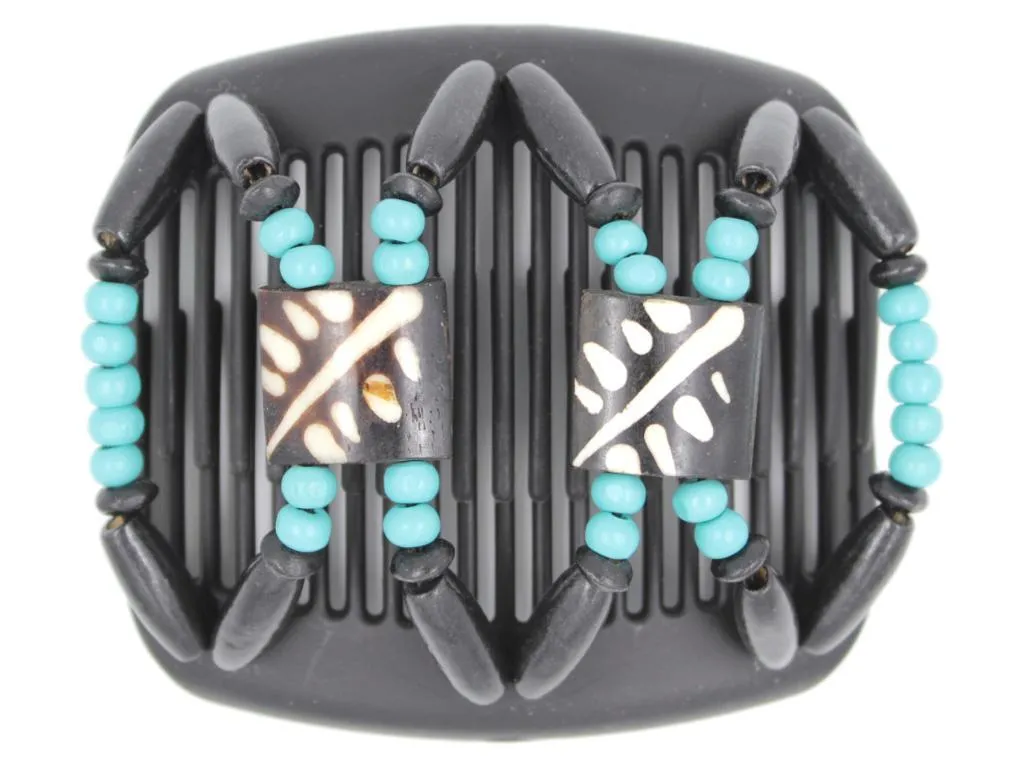 African Butterfly Hair Comb - Stones & Bones Black 81