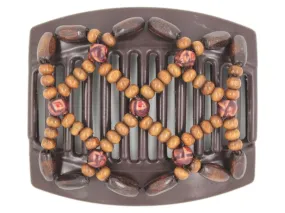 African Butterfly Thick Hair Comb - Ndebele Brown 119