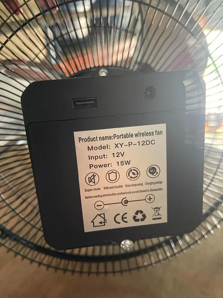 Aiko 12" Portable Wireless Solar Fan |  Model : FAN-YM-12S