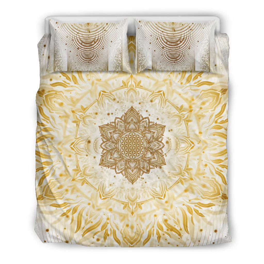 Aligned Flower - White  | Bedding Set | Yantrart Design