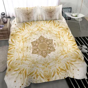 Aligned Flower - White  | Bedding Set | Yantrart Design