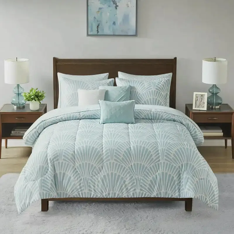 Aqua Conway 10-Piece Bed in a Bag Comforter Set