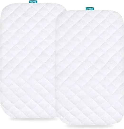 Bassinet Mattress Pad Cover - Fits Besrey Baby Bassinet Bedside Sleeper, 2 Pack, Bamboo, Waterproof