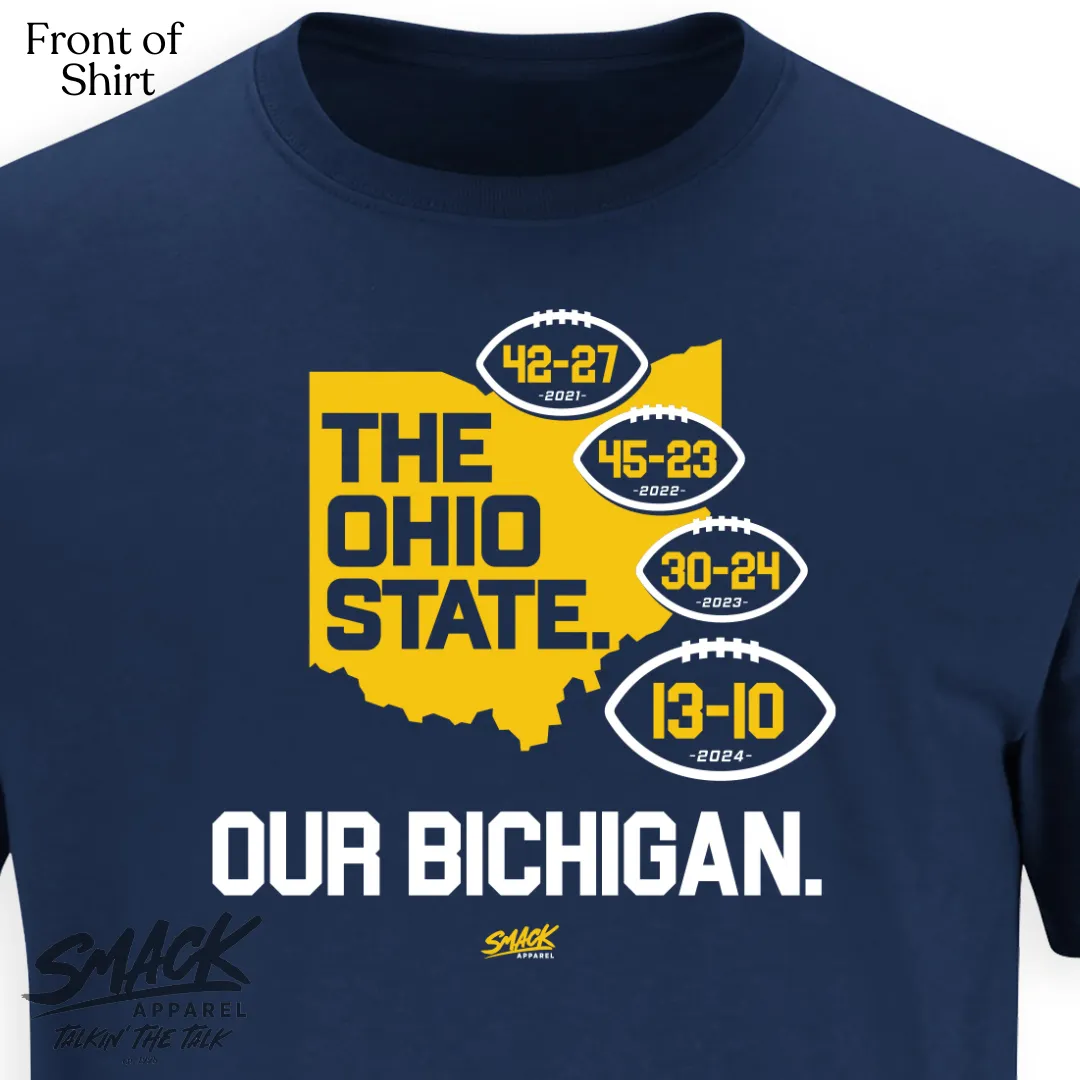 Bichigan 2024 (Anti-OSU) T-Shirt for Michigan College Fans (SM-5XL)