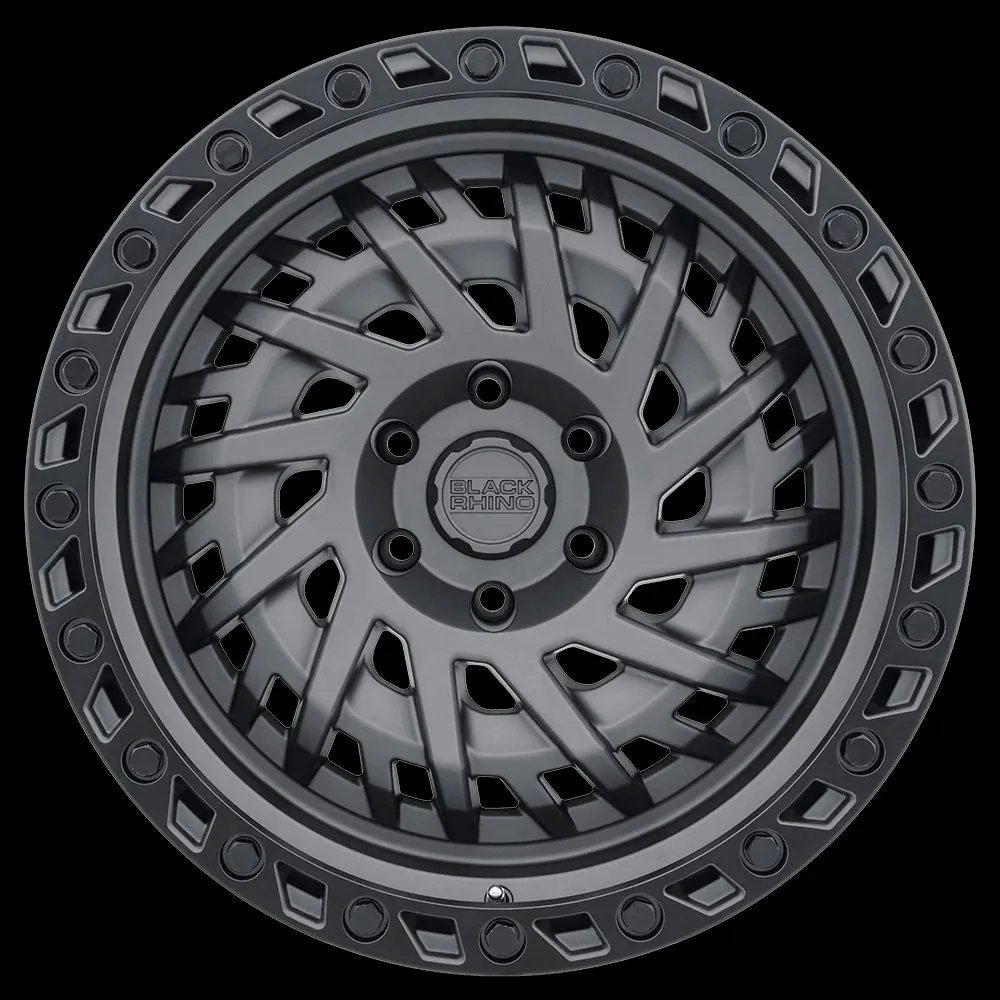 Black Rhino Shredder 17X9 5X127 0mm Matte Gunmetal W/ Black Ring