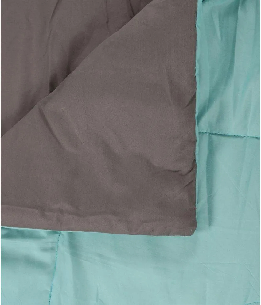 Blue & Grey Solid Double Comforter (220 X 210 Cm, Aqua)