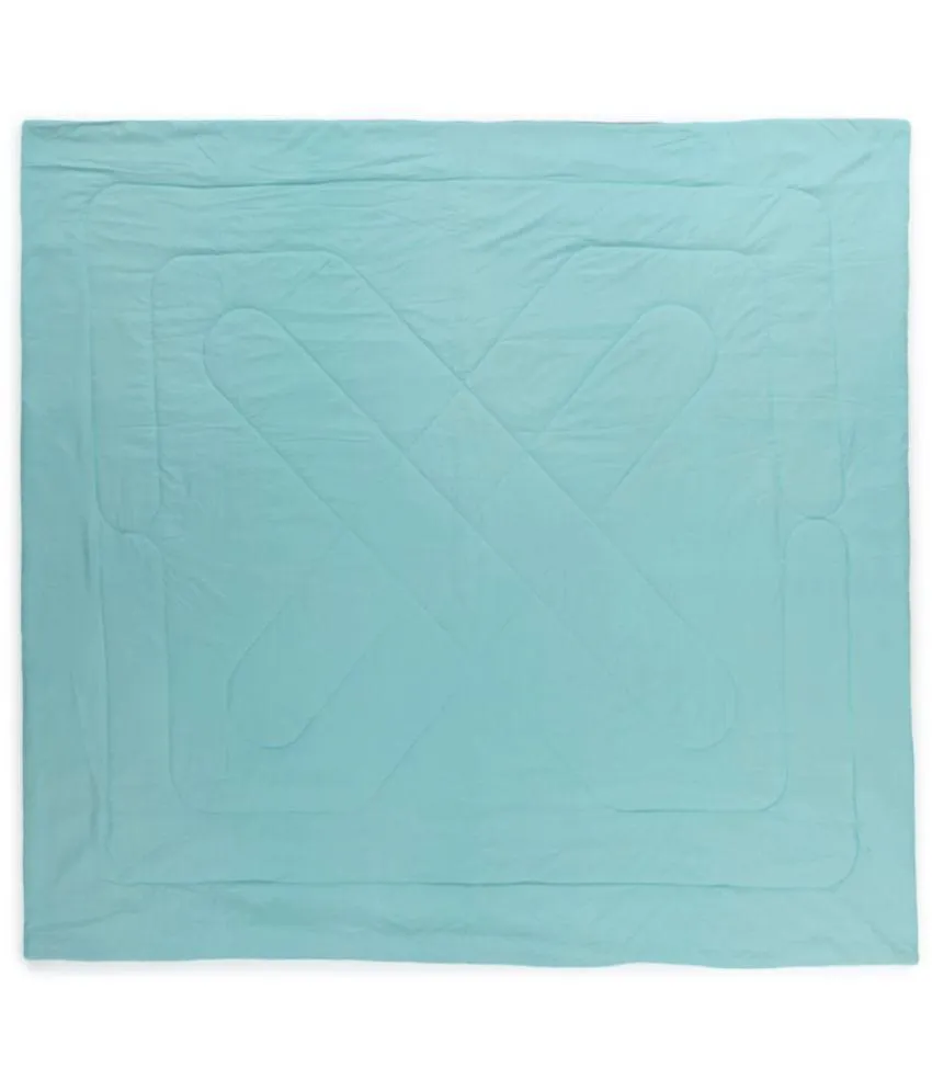 Blue & Grey Solid Double Comforter (220 X 210 Cm, Aqua)