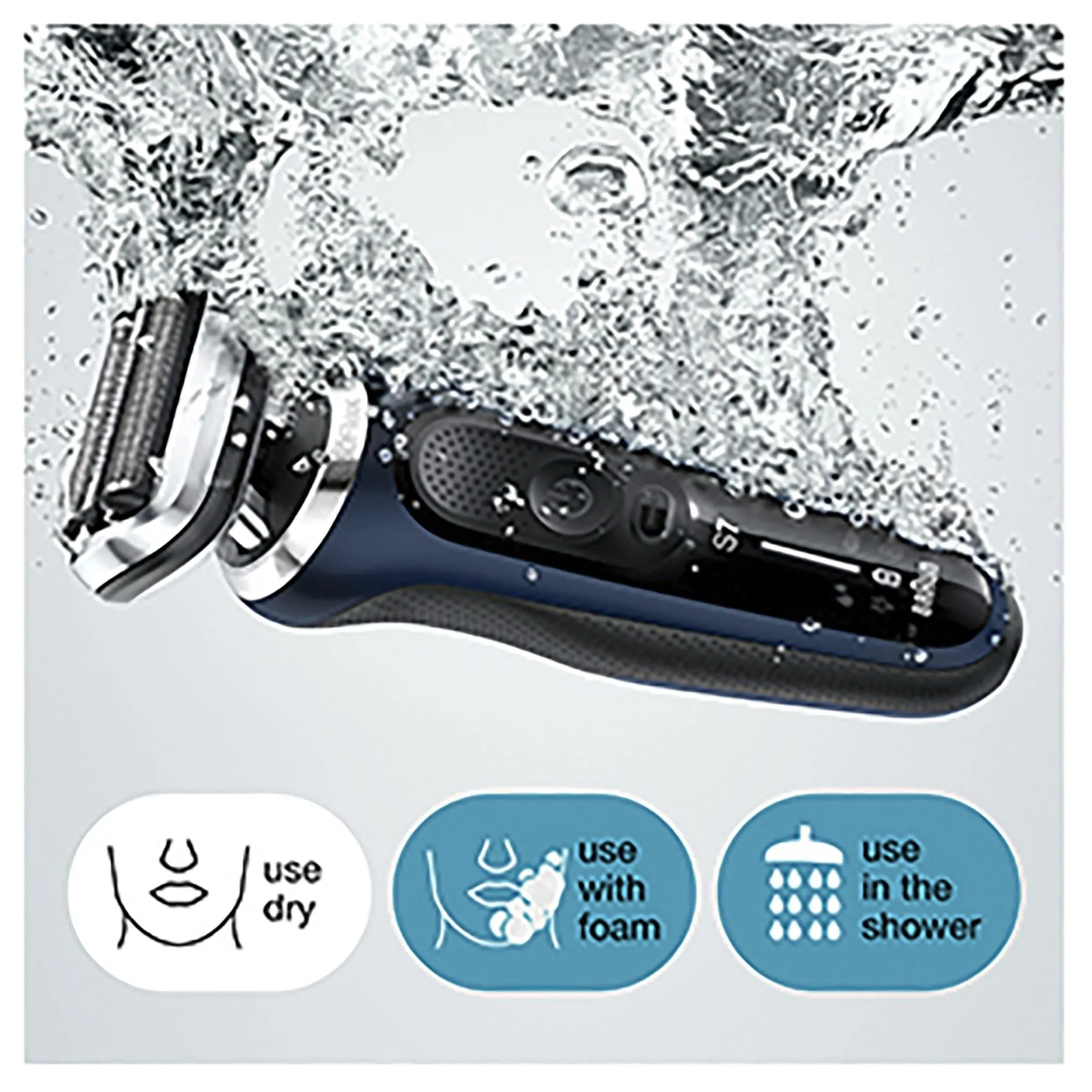 Braun 71-B1000s Series 7 Wet & Dry Electric Shaver (Blue)