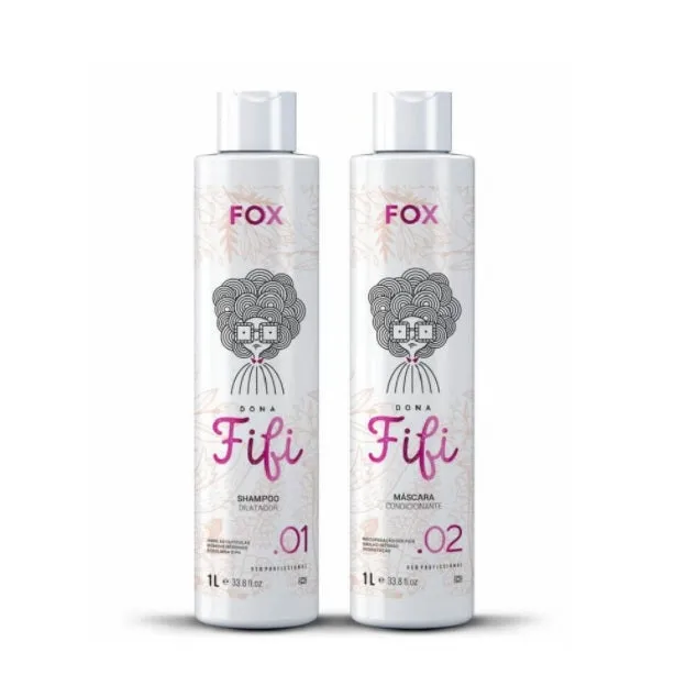 Brazilian Dona Fifi Cuticle Sealing Straightener Progressive Brush Kit 2x1L - Fox