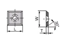 Carbide Insert Knife 14.0mm x 14.0mm x 1.2mm -BOX OF 10