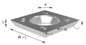 Carbide Insert Knife 14.0mm x 14.0mm x 1.2mm -BOX OF 10