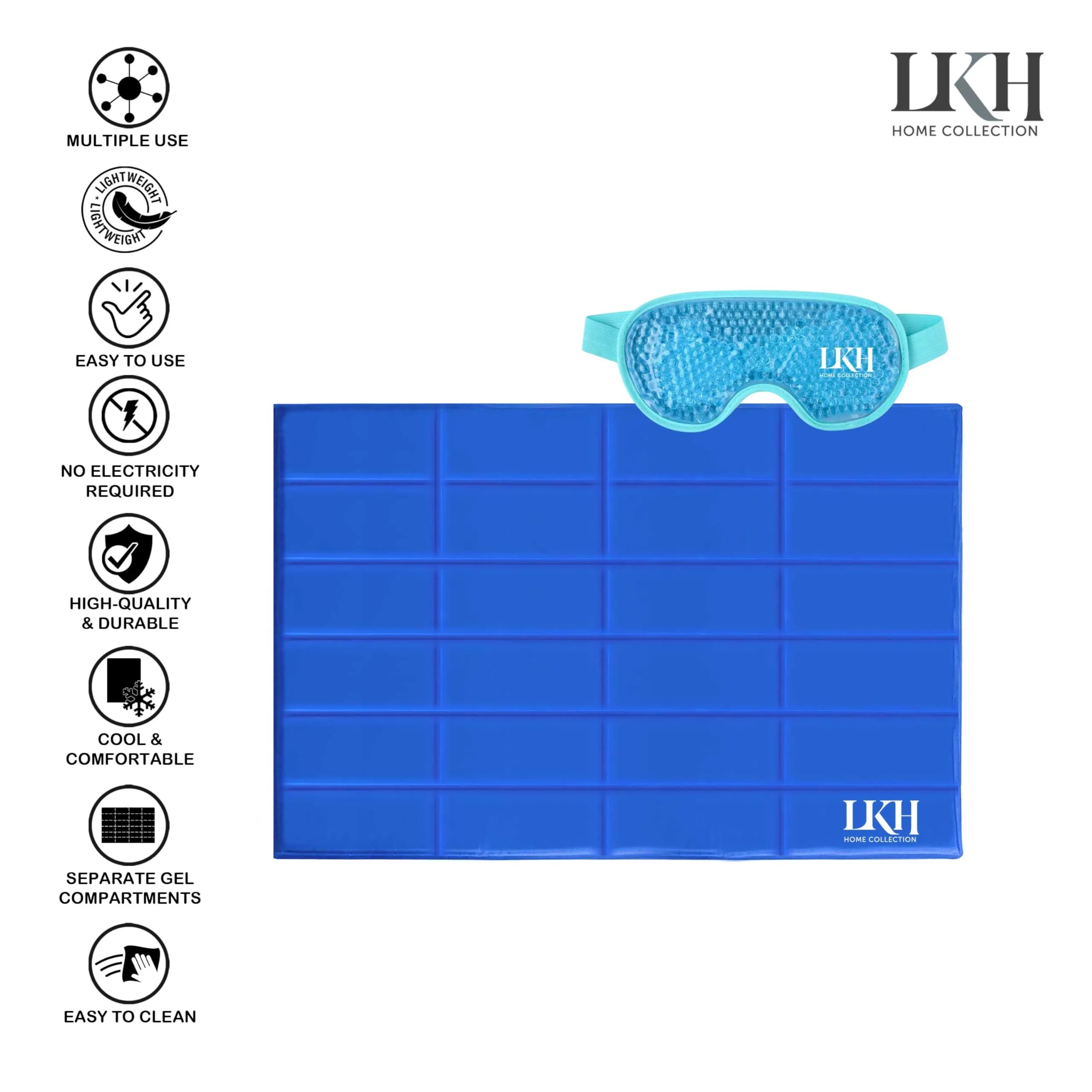 Cooling Gel Mattress With Cooling Eye Mask Body Mat - 90x60CM