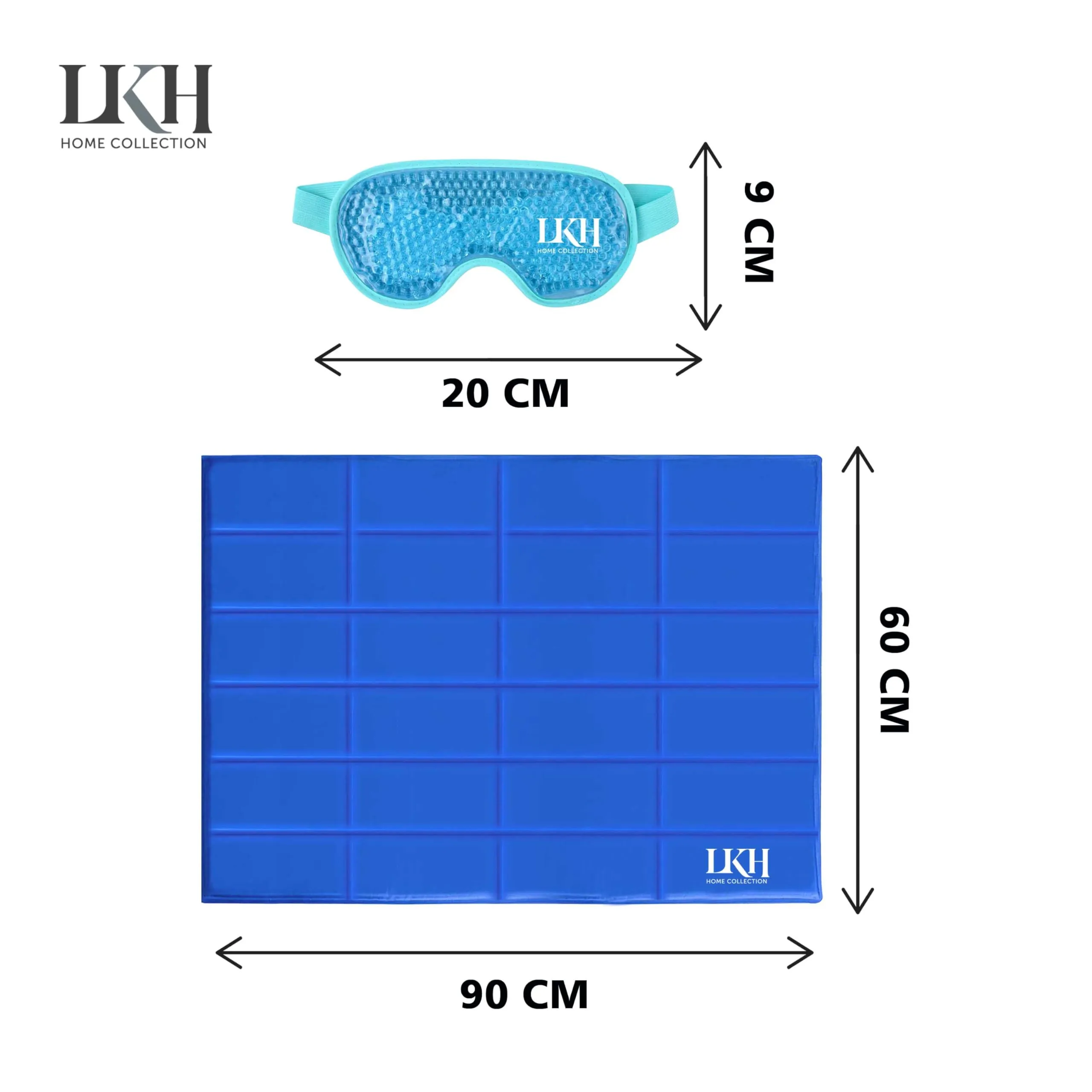 Cooling Gel Mattress With Cooling Eye Mask Body Mat - 90x60CM