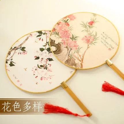 Cotton And Linen Hand-made Bamboo Bone Classical Chinese Fan Single Side 106