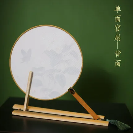 Cotton And Linen Hand-made Bamboo Bone Classical Chinese Fan Single Side 106