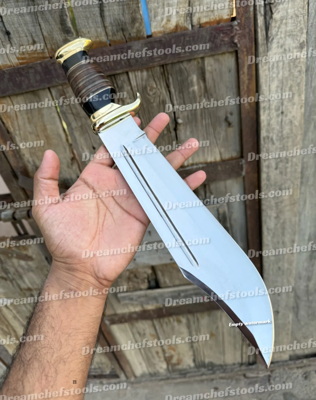 Custom Handmade 440C Steel Crocodile Dundee Bowie Knife with Leather Sheath - Fixed Blade Forged for Outback Adventures