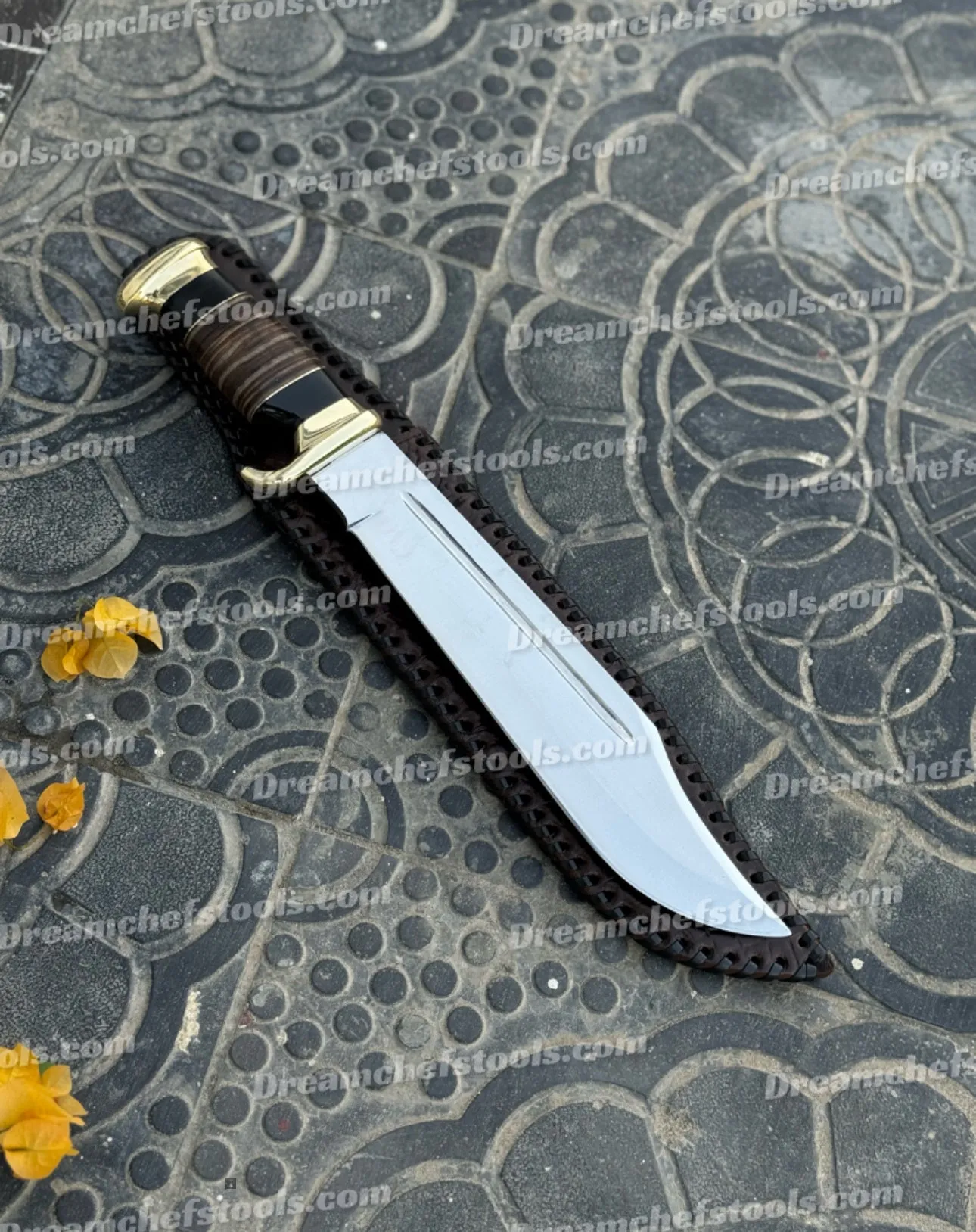 Custom Handmade 440C Steel Crocodile Dundee Bowie Knife with Leather Sheath - Fixed Blade Forged for Outback Adventures