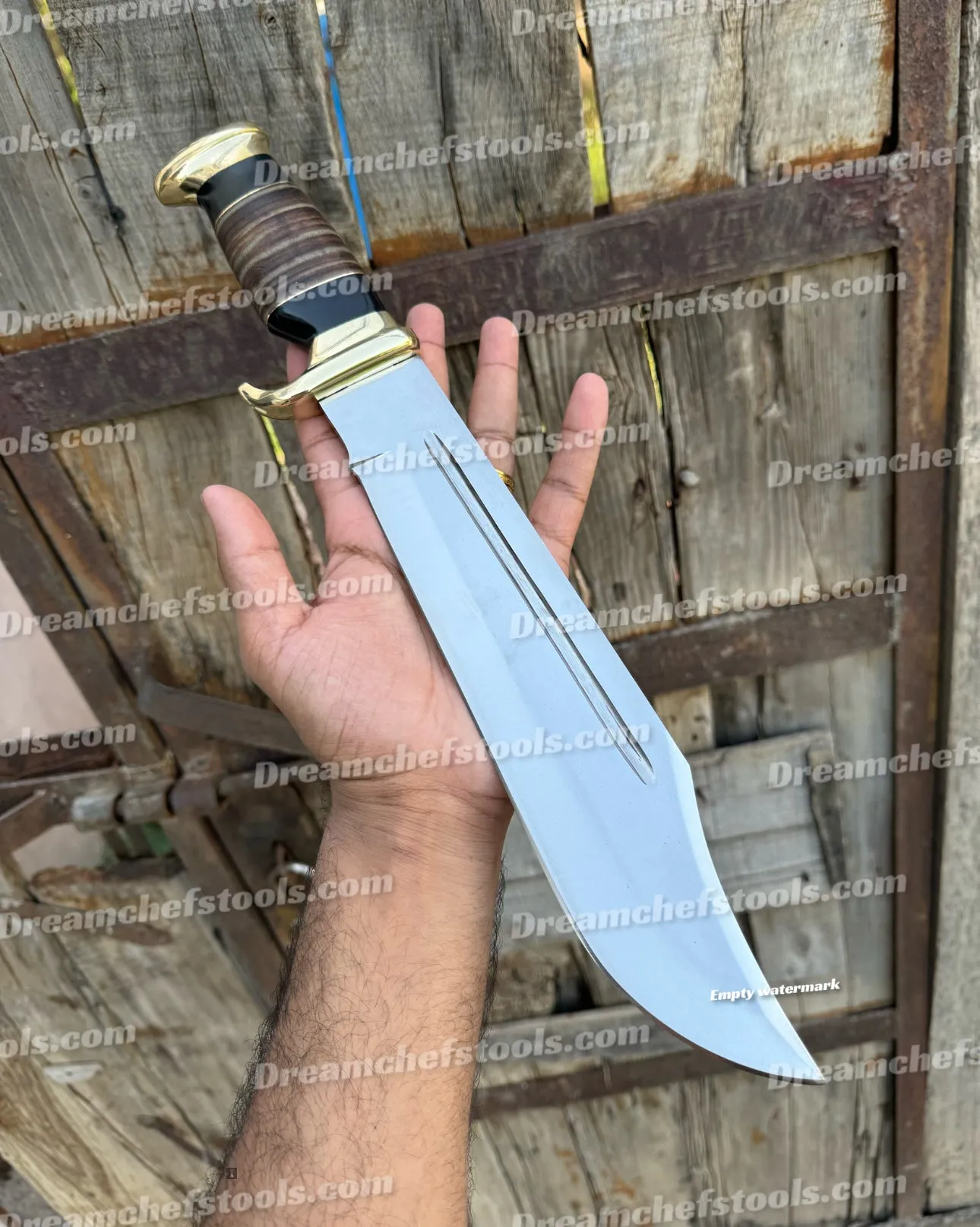 Custom Handmade 440C Steel Crocodile Dundee Bowie Knife with Leather Sheath - Fixed Blade Forged for Outback Adventures