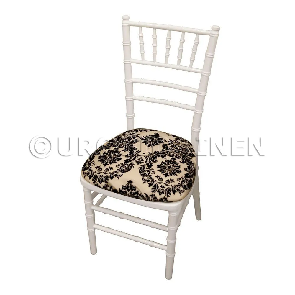 Damask Flocking Taffeta Chair Pad Cover