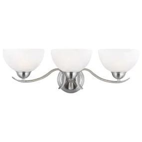 Design House Trevie Sconce in Satin Nickel 3-Light 9-Inch by 23-Inch