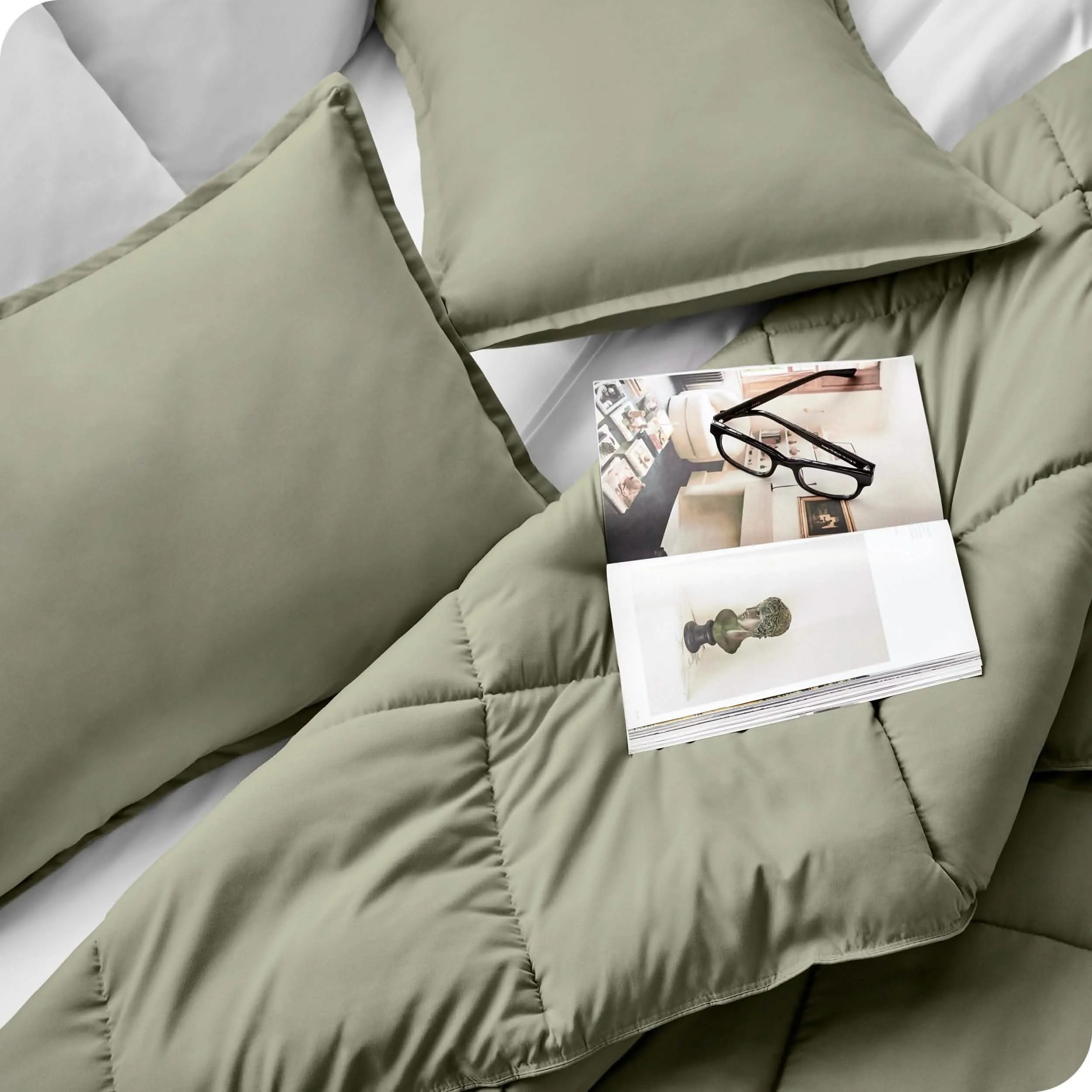 Down Alternative Box Stitch Comforter Set - Oversized King