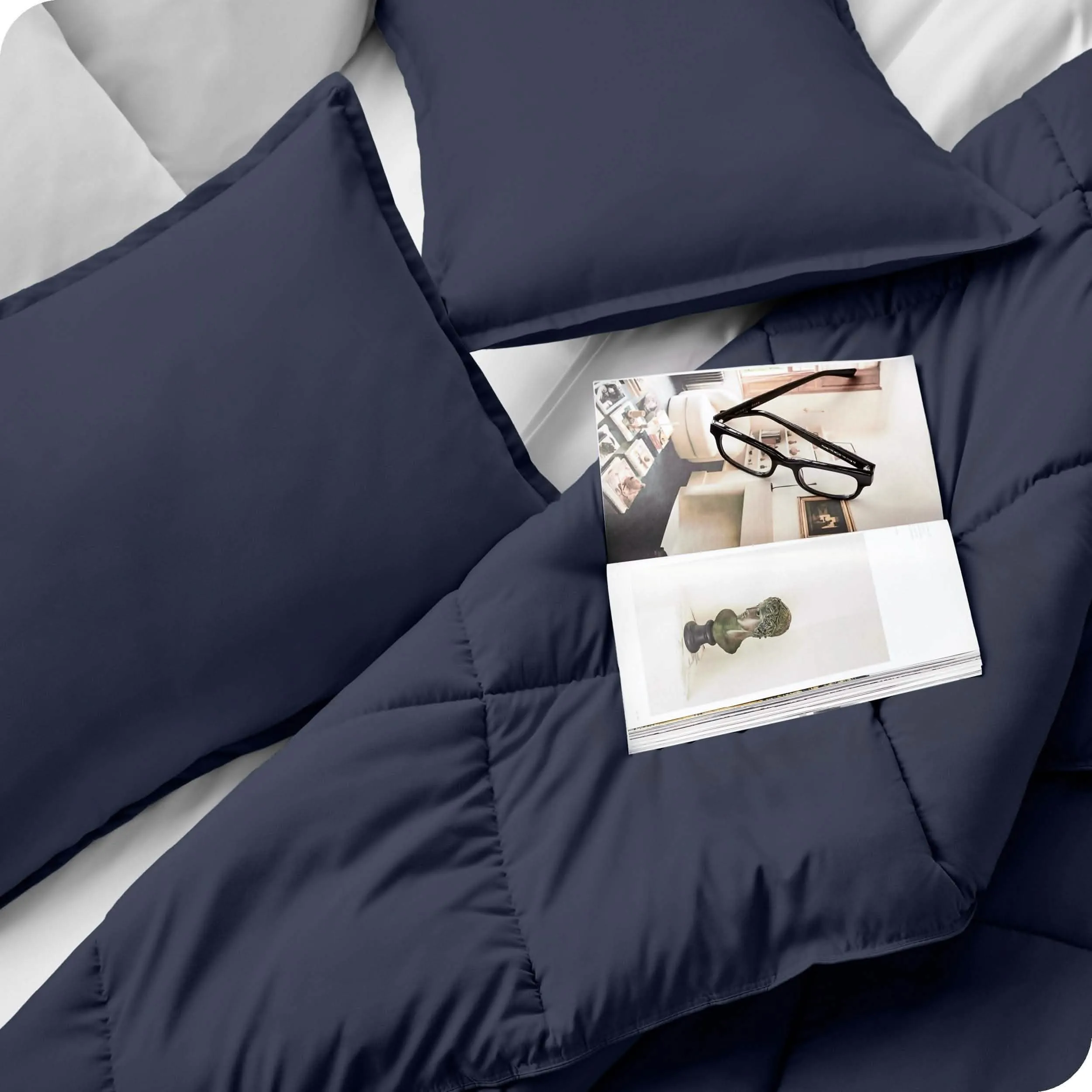 Down Alternative Box Stitch Comforter Set - Oversized King