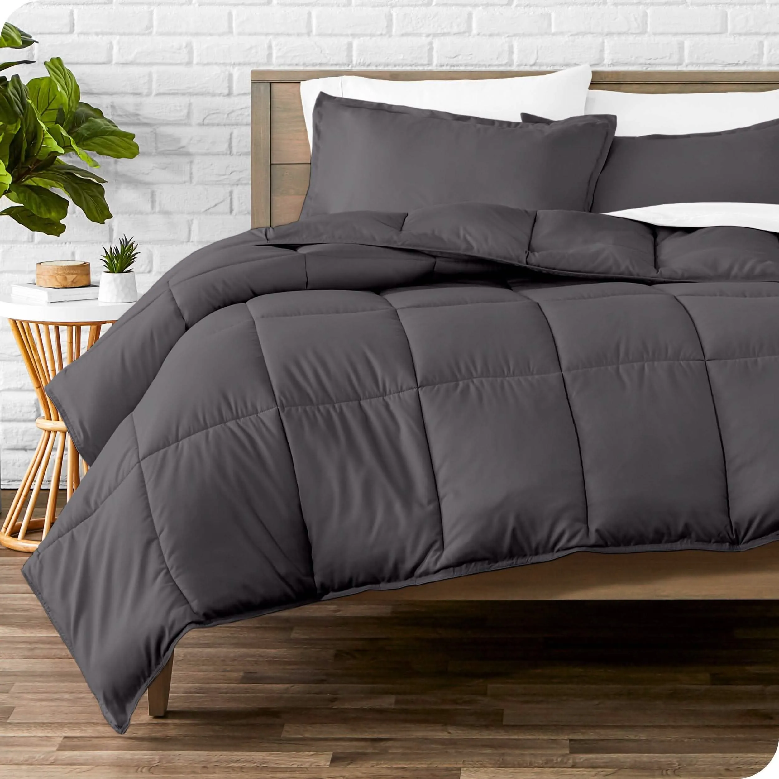 Down Alternative Box Stitch Comforter Set - Oversized King